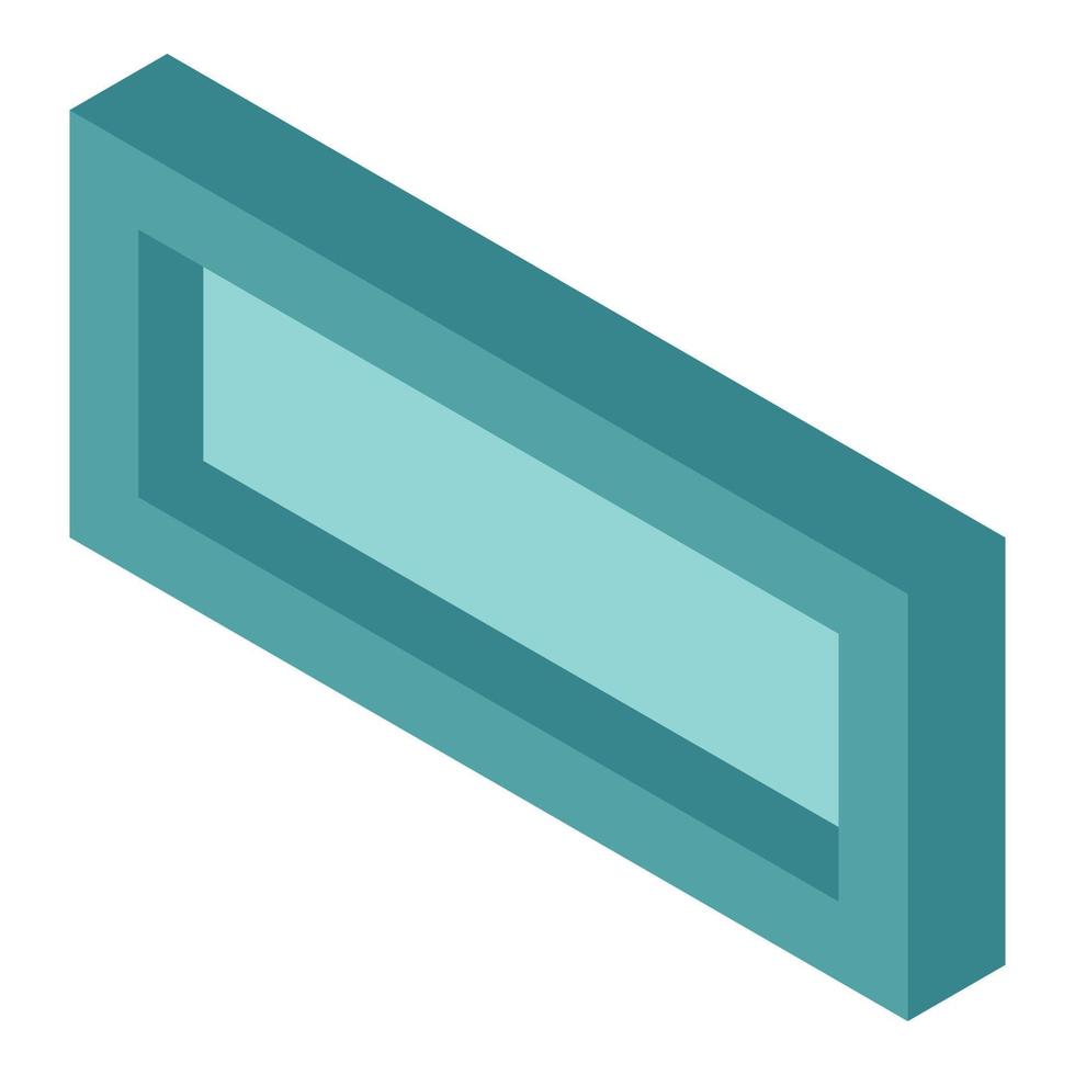 Rectangular window icon isometric vector. Narrow transparent