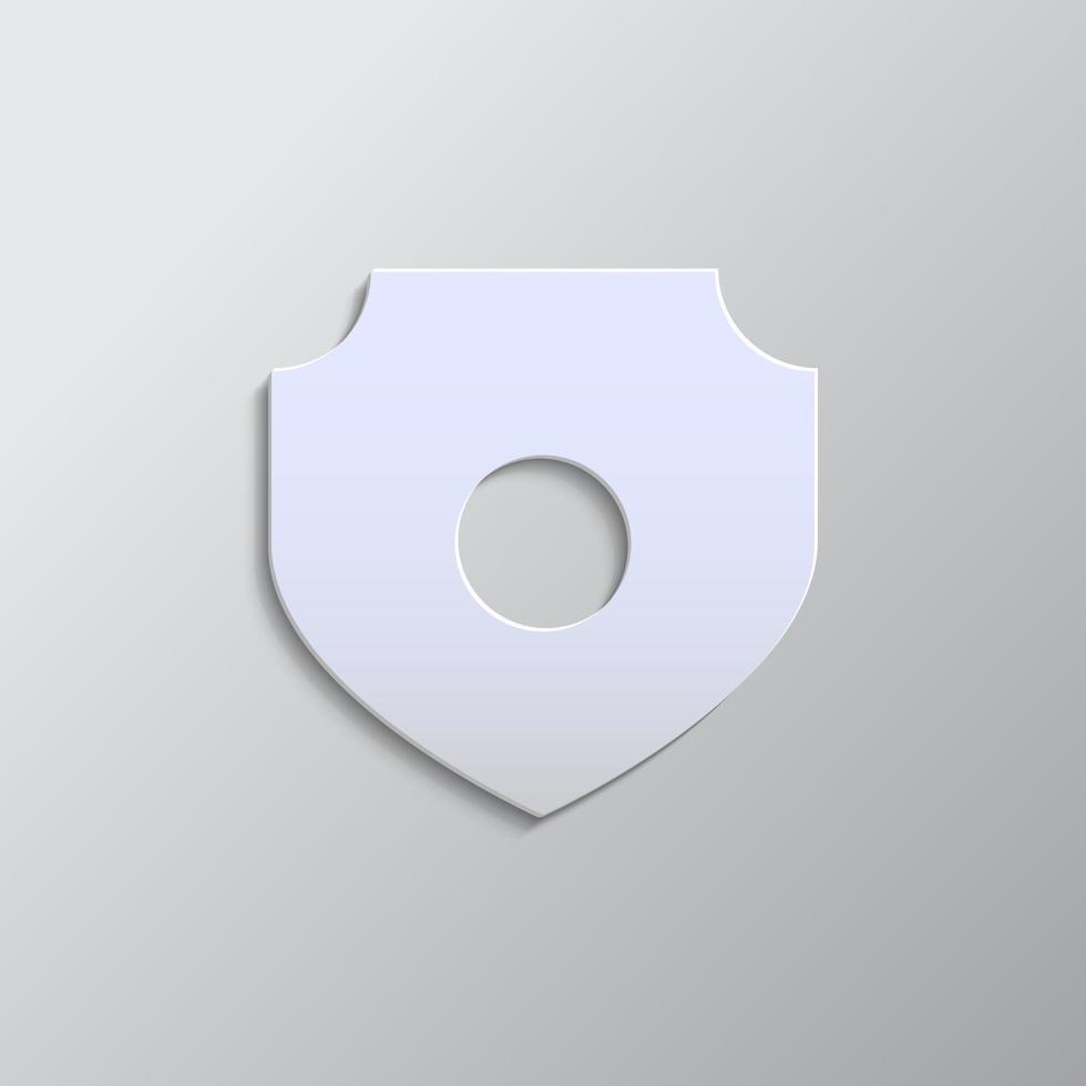 antivirus, security paper style, icon. Grey color vector background- Paper style vector icon.