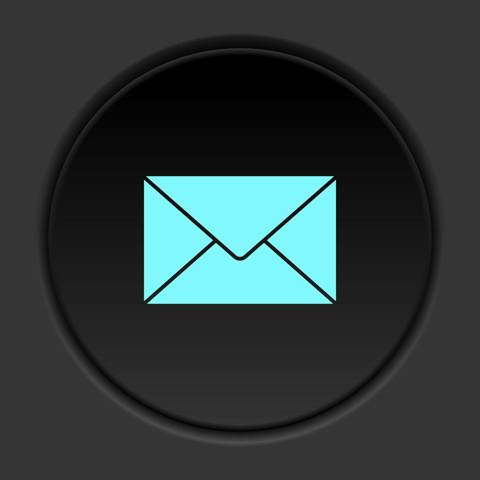 Round button icon Letter. Button banner round badge interface for application illustration on dark background vector