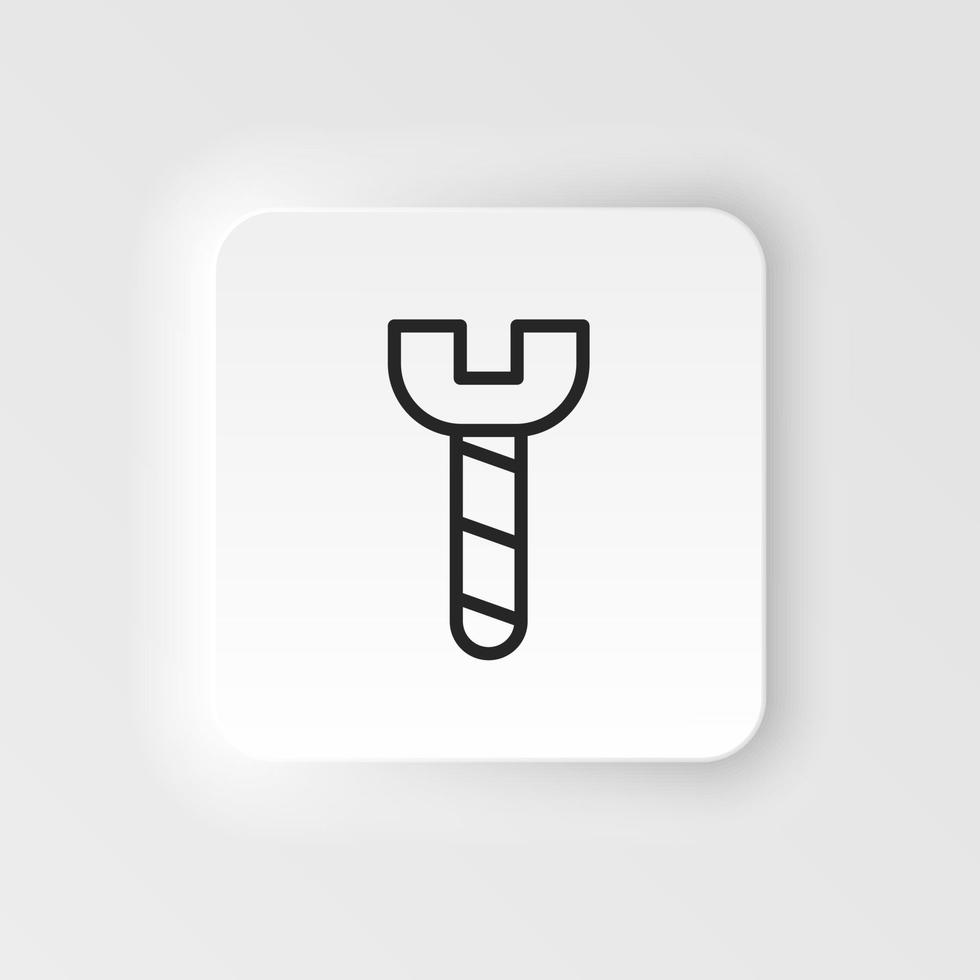 Pin, screw vector icon. Element of design tool for mobile concept and web apps vector. Thin neumorphic style vector icon for website design on neumorphism white background