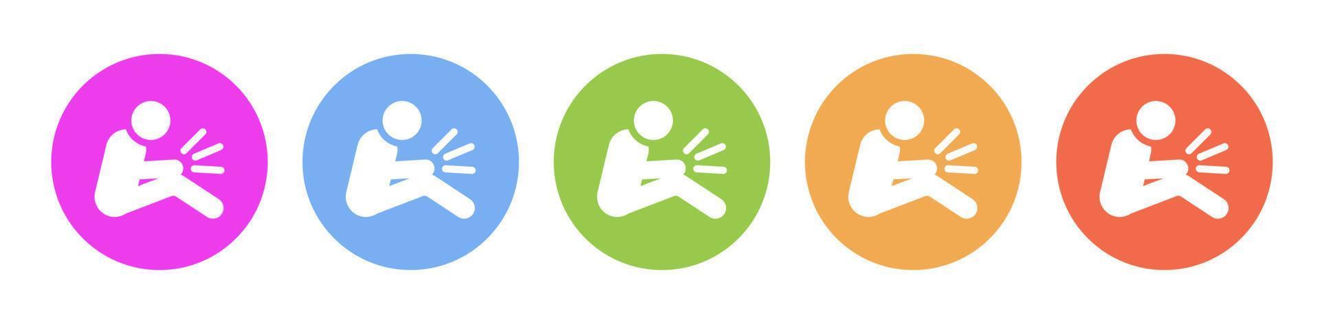 Multi colored icon human knee joint. Button banner round badge interface for application illustration on white background vector