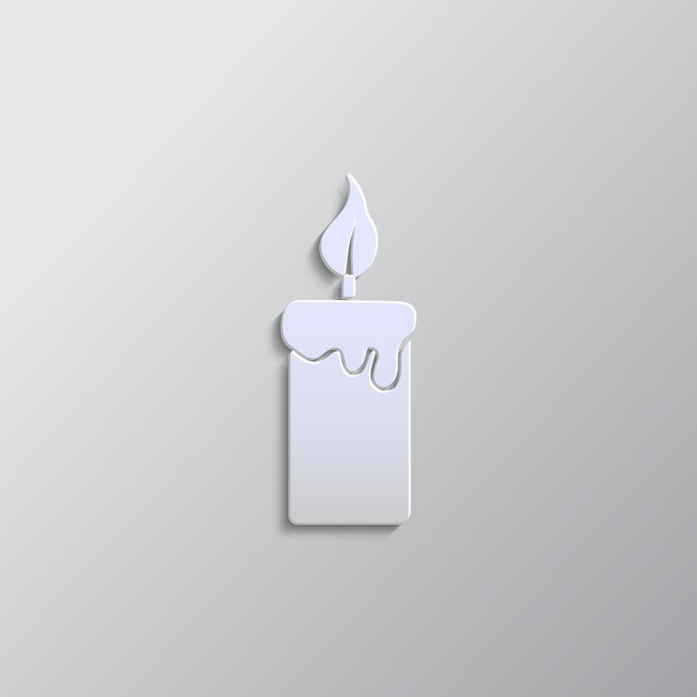 Candle icon. Candle vector illustration. Vector icon. Paper style vector icon on white background