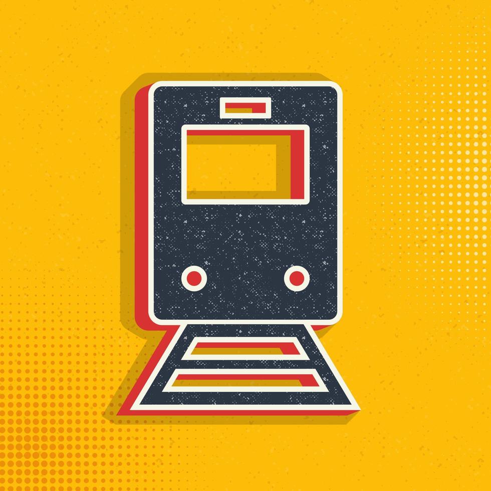 Train pop art, retro icon. Vector illustration of pop art style on retro background