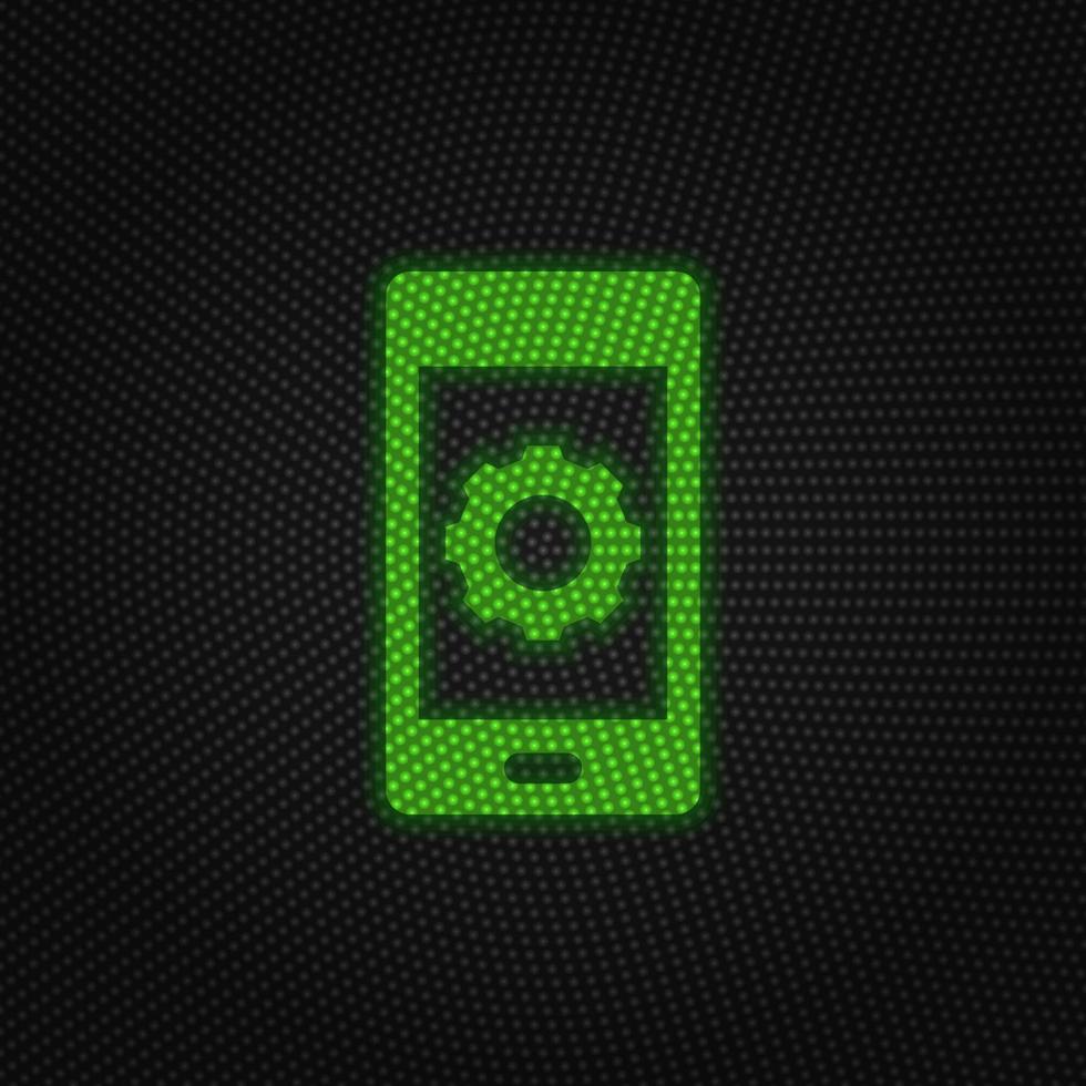 Phone, settings new technology vector icon. New mobile technology traffic light style vector illustration on white background
