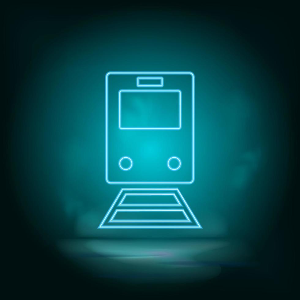 Train blue neon vector icon. Simple element illustration from map and navigation concept. Train blue neon vector icon. Real estate concept vector illustration. on white background