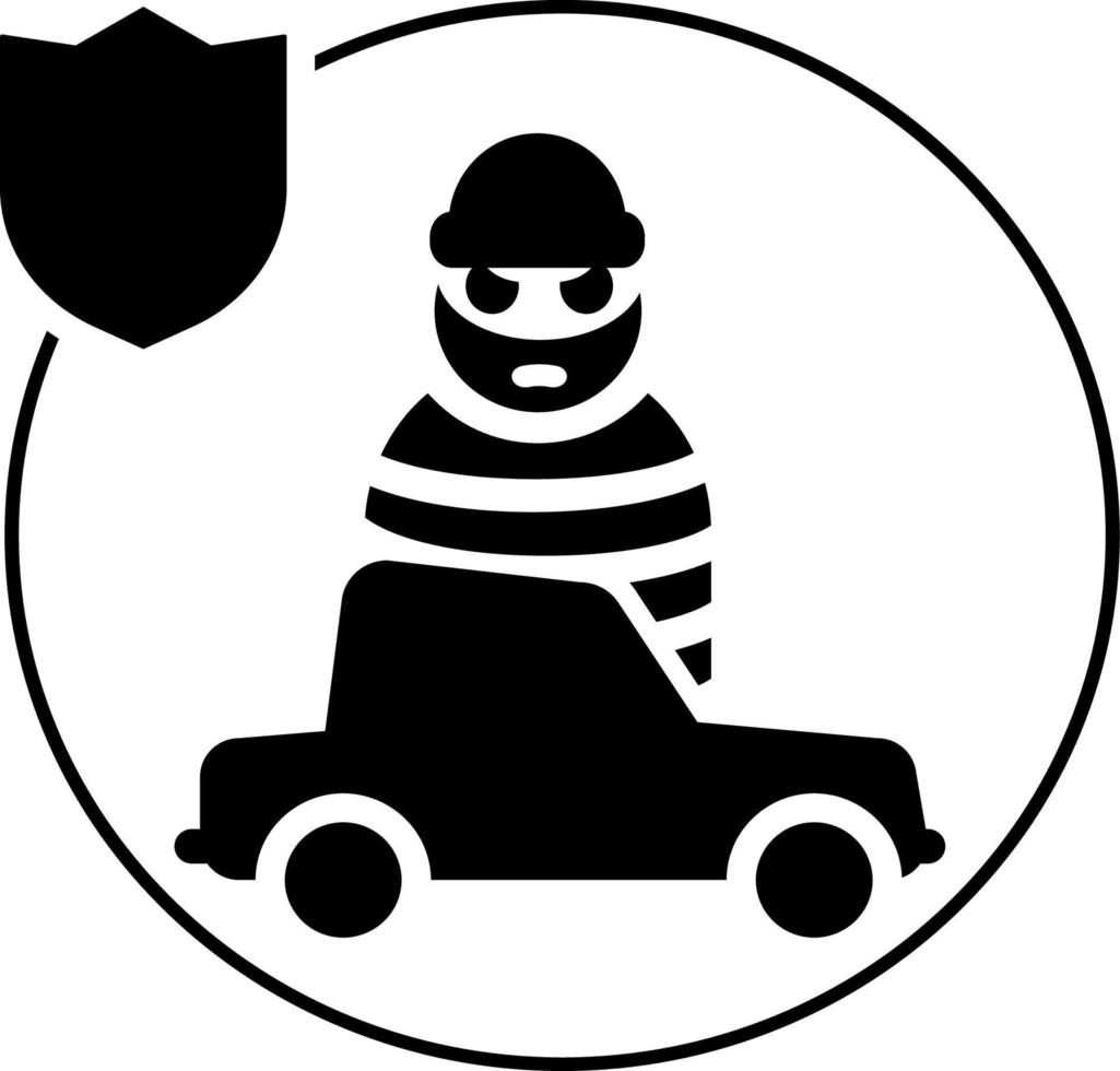 Car, insurance, robbery icon illustration isolated vector sign symbol - insurance icon vector black - Vector on white background