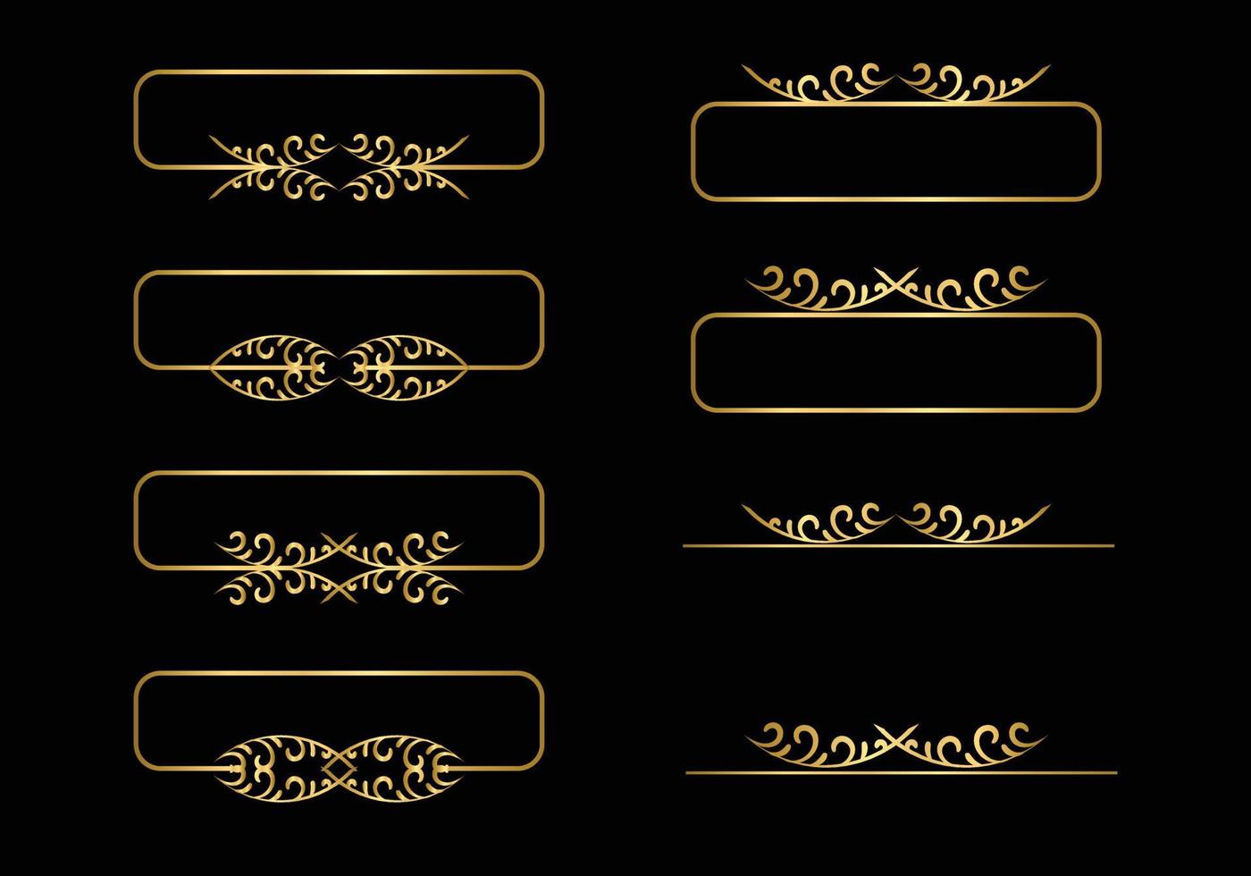 dorado caligráfico diseño elementos. oro menú y invitación borde, marco,divisor,página decoración. vector