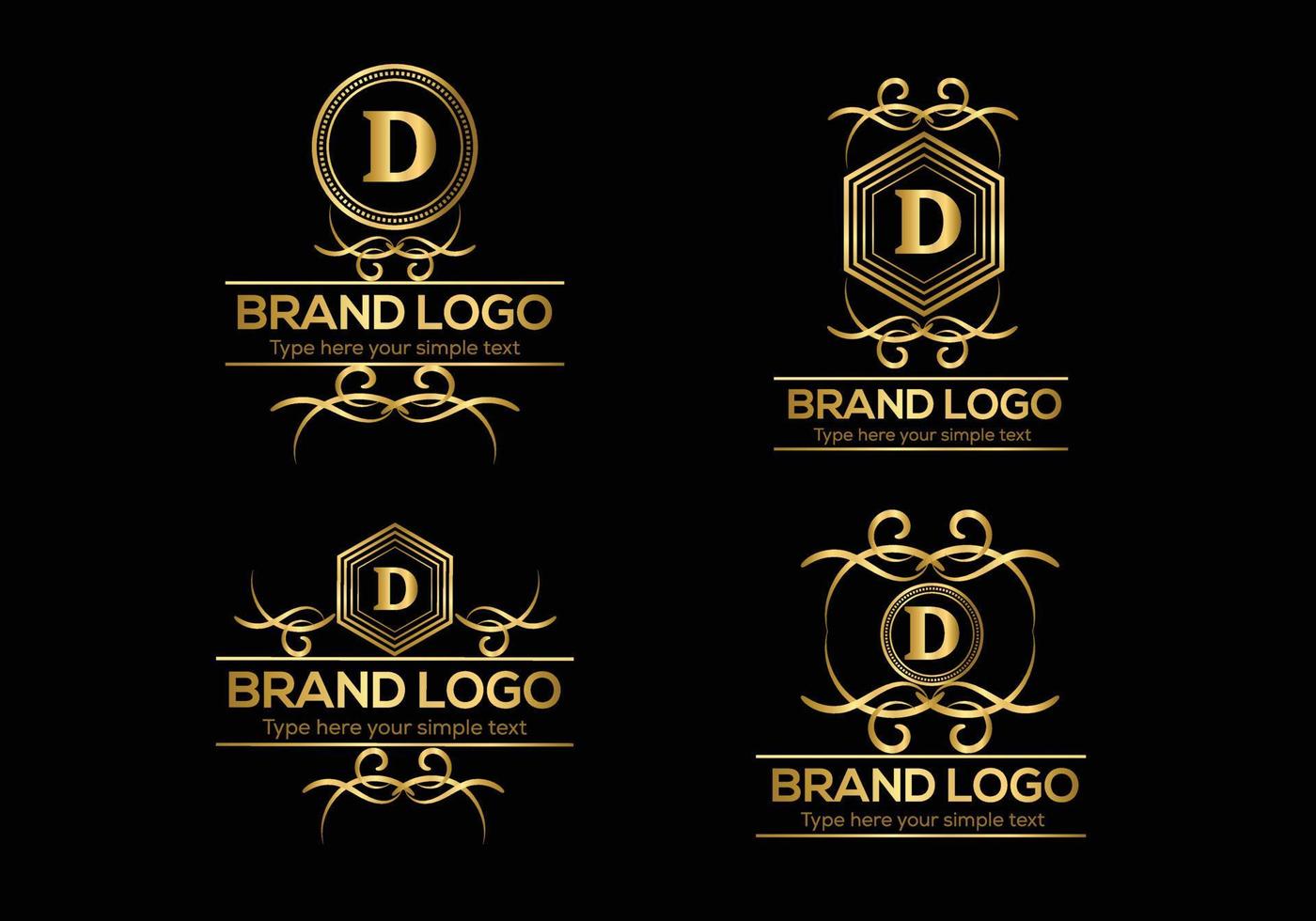 Initial Letter Luxury Logo template in vector art for Restaurant and other vector illustration