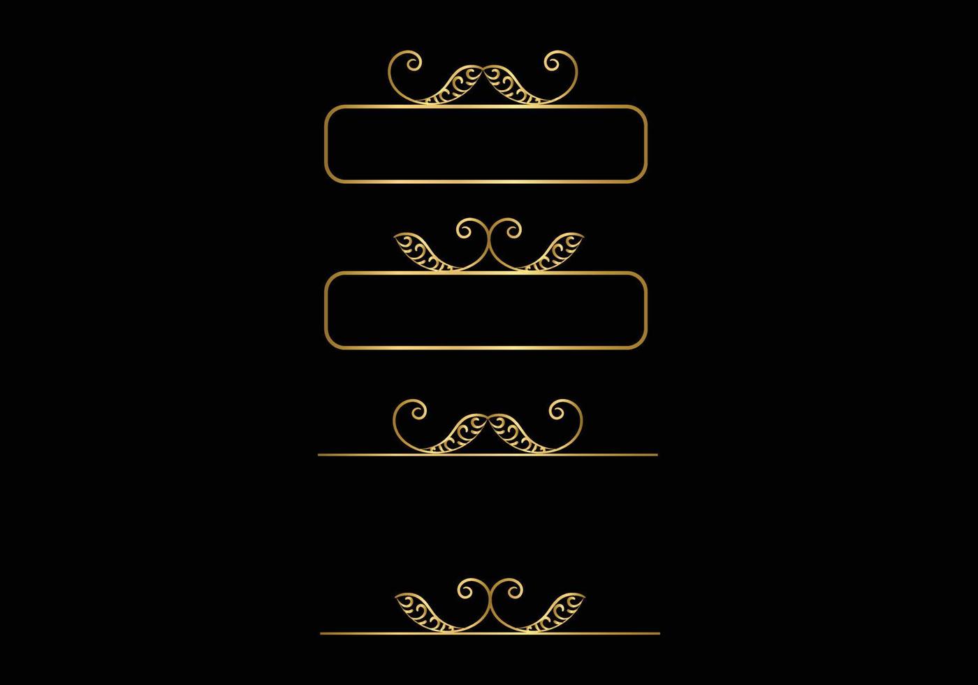 Golden calligraphic design elements. gold menu and invitation border