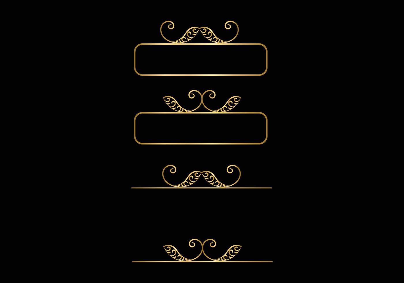 Golden calligraphic design elements. gold menu and invitation border, frame,divider,page decor. vector