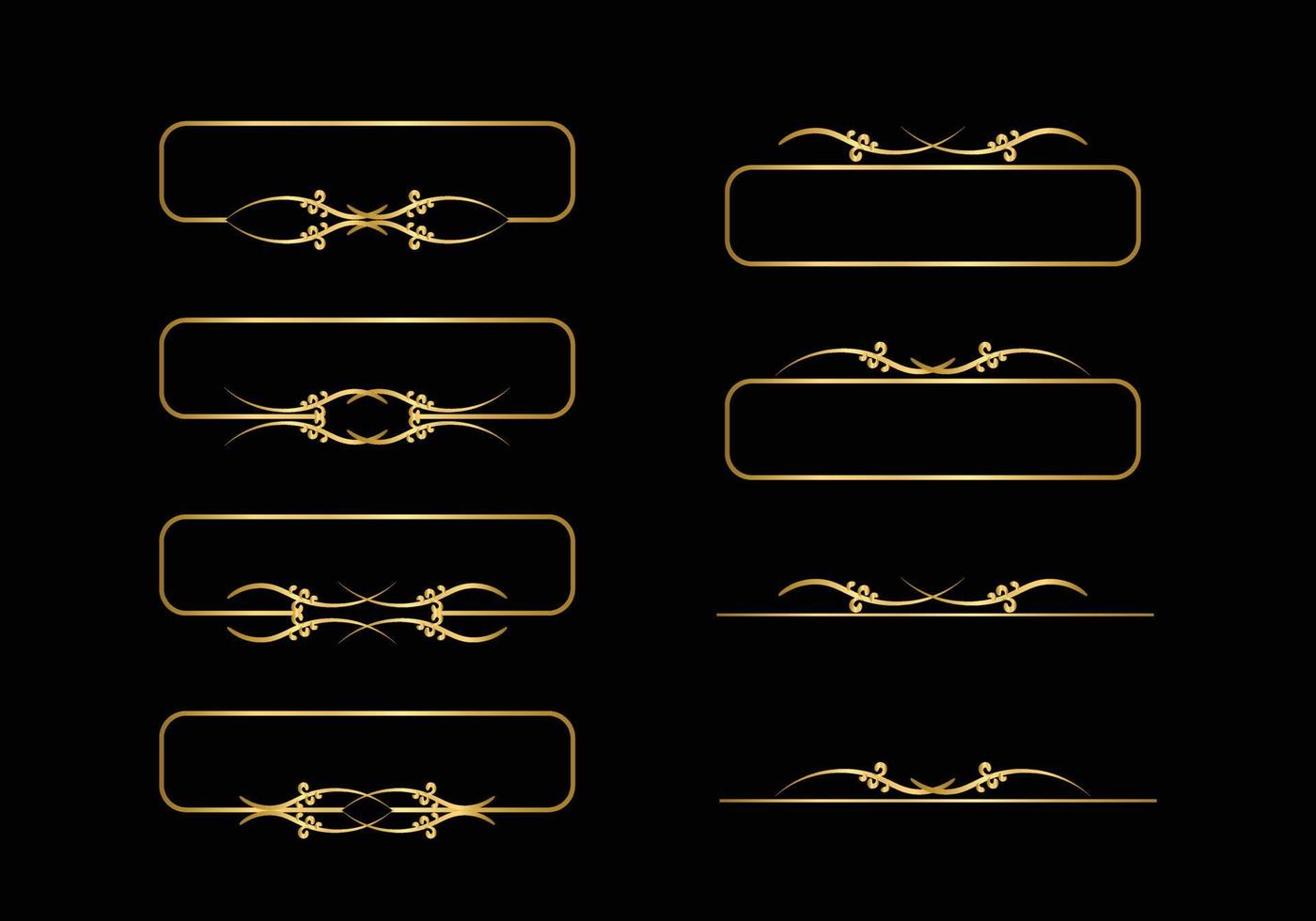 dorado caligráfico diseño elementos. oro menú y invitación borde, marco,divisor,página decoración. vector