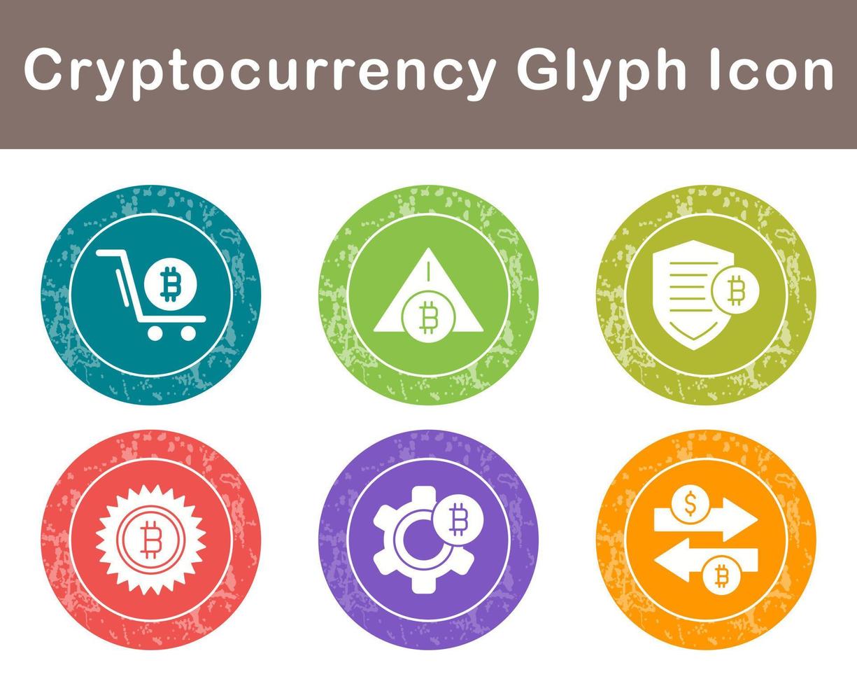 Bitcoin And Cryptocurrency Vector Icon Set