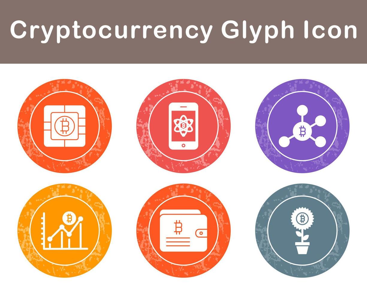Bitcoin And Cryptocurrency Vector Icon Set