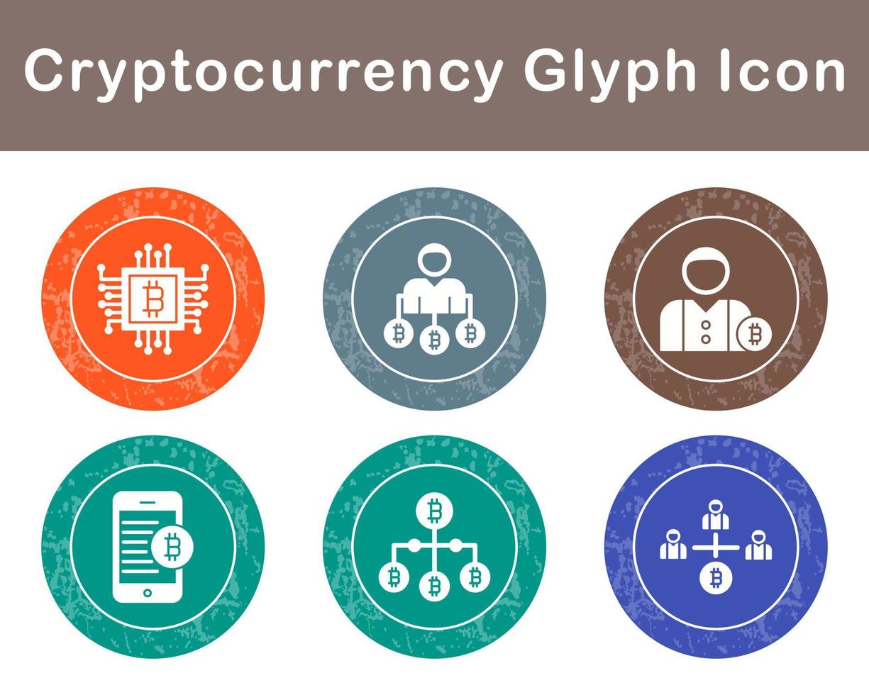 Bitcoin And Cryptocurrency Vector Icon Set