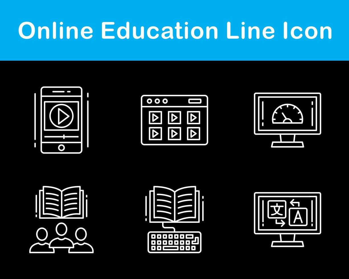 conjunto de iconos de vector de educación en línea