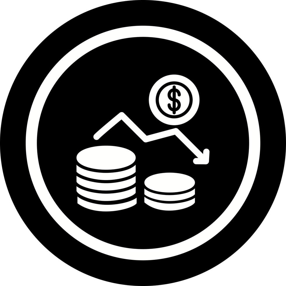 icono de vector de pérdida de dinero