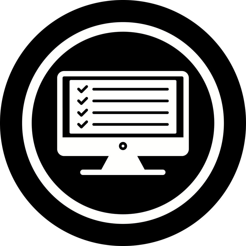 icono de vector de lista de verificación en línea