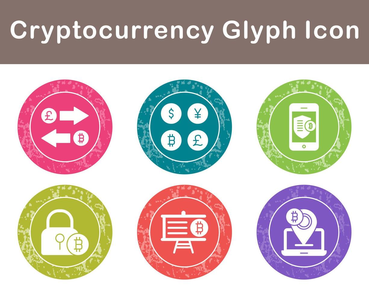 Bitcoin And Cryptocurrency Vector Icon Set