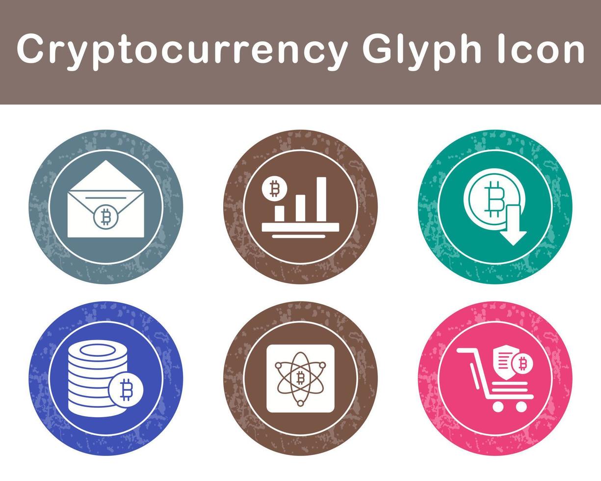 Bitcoin And Cryptocurrency Vector Icon Set