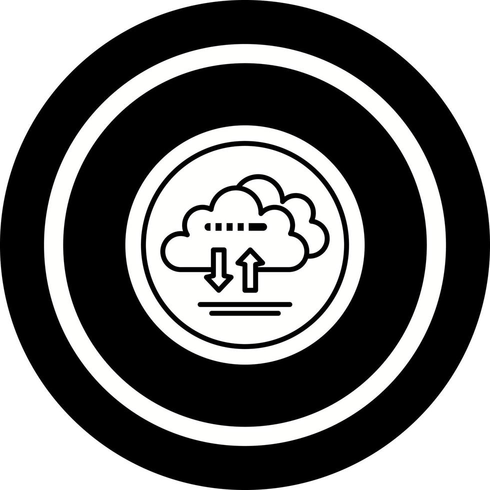 icono de vector de datos de nube