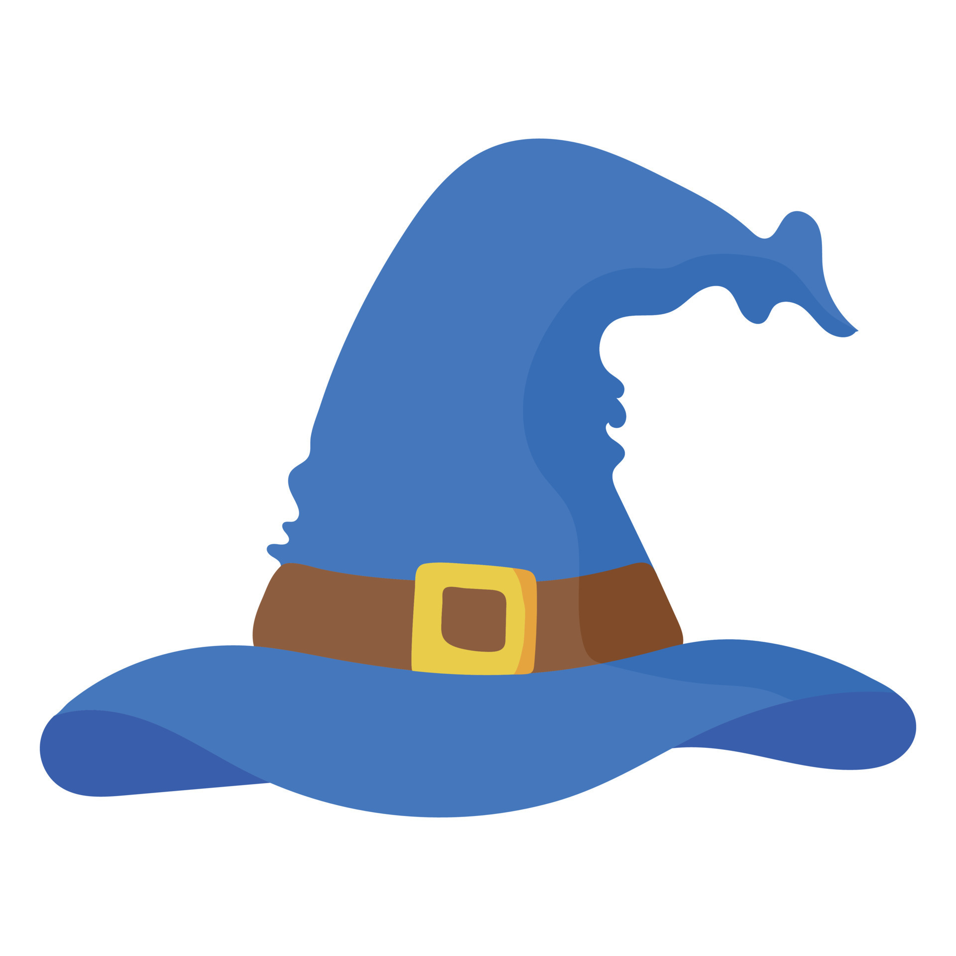 Blue Witch Hat Semi Flat 21418779 Vector Art at Vecteezy