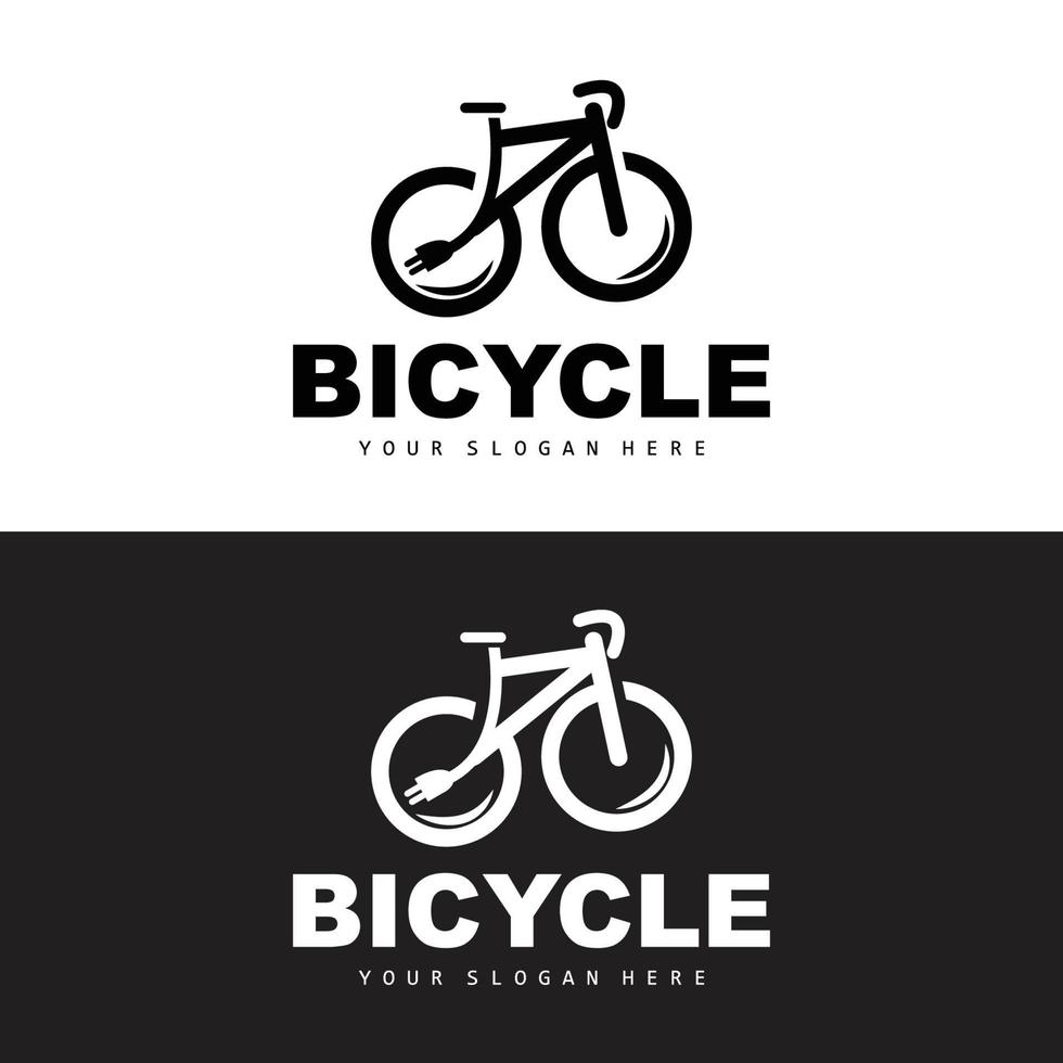 eléctrico bicicleta logo, vehículo diseño, deporte bicicleta vector, bicicleta modelo icono ilustración vector