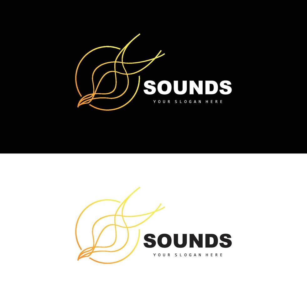 Sound Wave Logo, Equalizer Design, Music Wave Vibration, Simple Vector Icon With Line Style