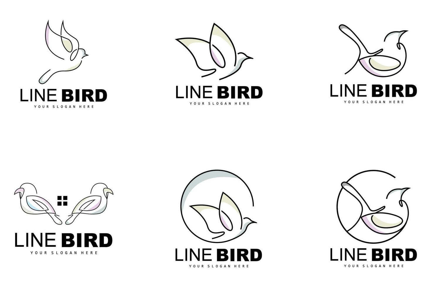 Bird Logo, Vector Hummingbird, Simple Simple line Style Design, Bird Wings Icon Product Brand
