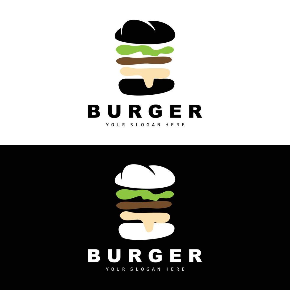 hamburguesa logo, rápido comida diseño, un pan y vegetales vector, rápido comida restaurante marca icono ilustración vector