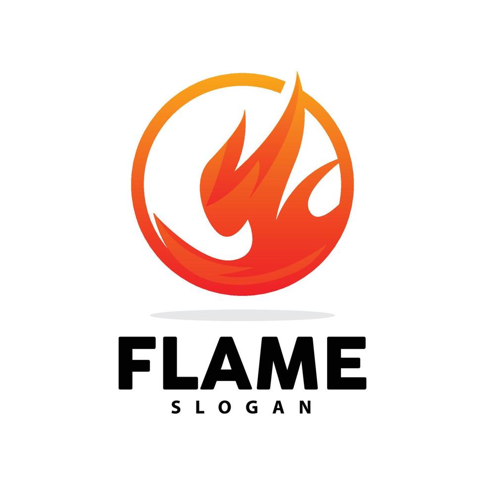 Red Flame Logo, Burning Heat Fire Vector, Fire Logo Template Icon Design vector