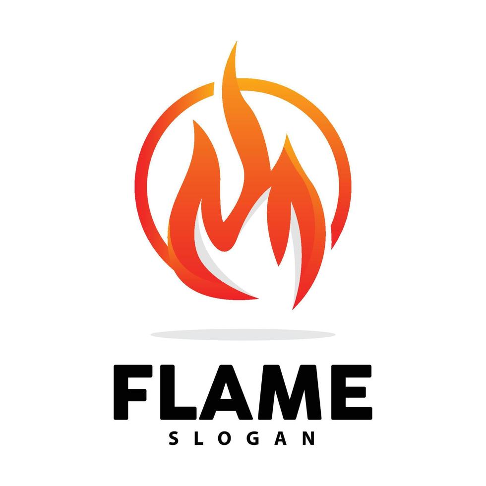 Red Flame Logo, Burning Heat Fire Vector, Fire Logo Template Icon Design vector