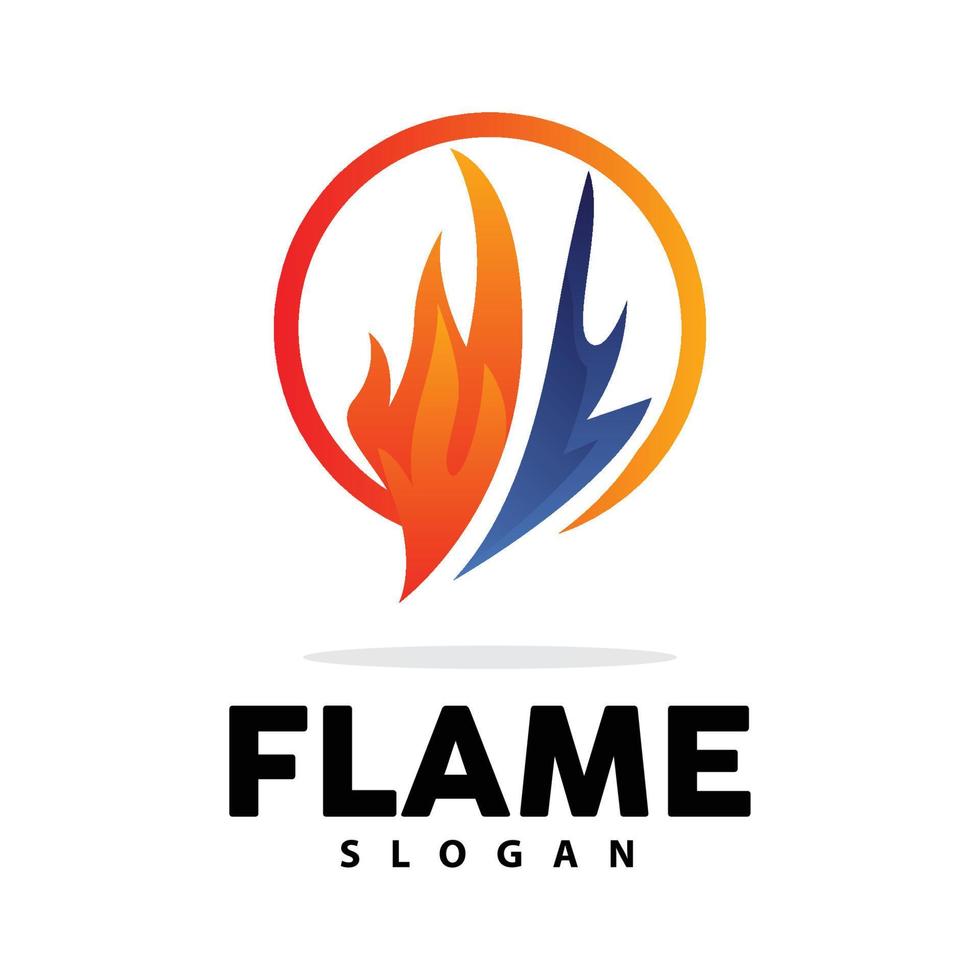 Red Flame Logo, Burning Heat Fire Vector, Fire Logo Template Icon Design vector