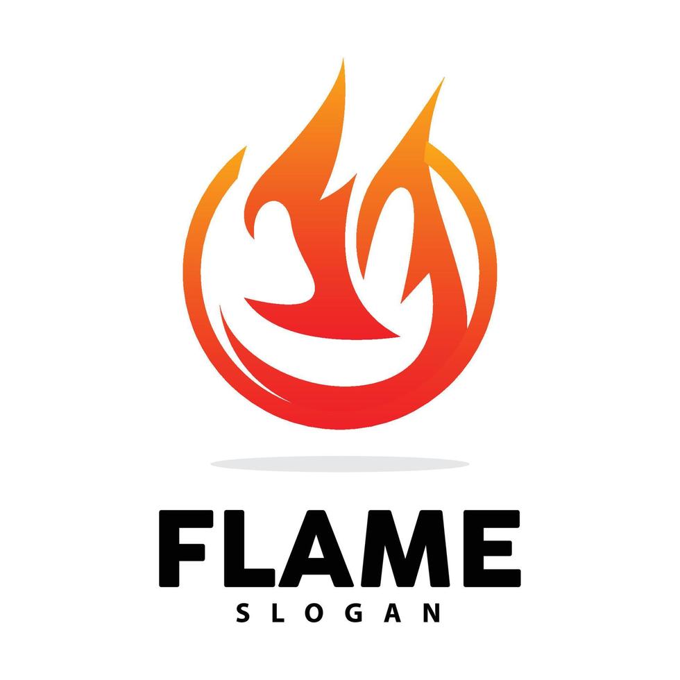 Red Flame Logo, Burning Heat Fire Vector, Fire Logo Template Icon Design vector