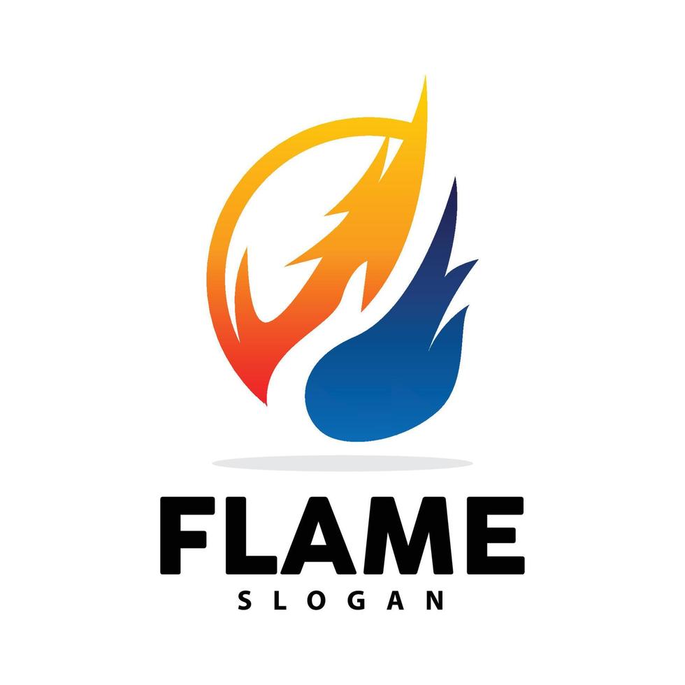 Red Flame Logo, Burning Heat Fire Vector, Fire Logo Template Icon Design vector