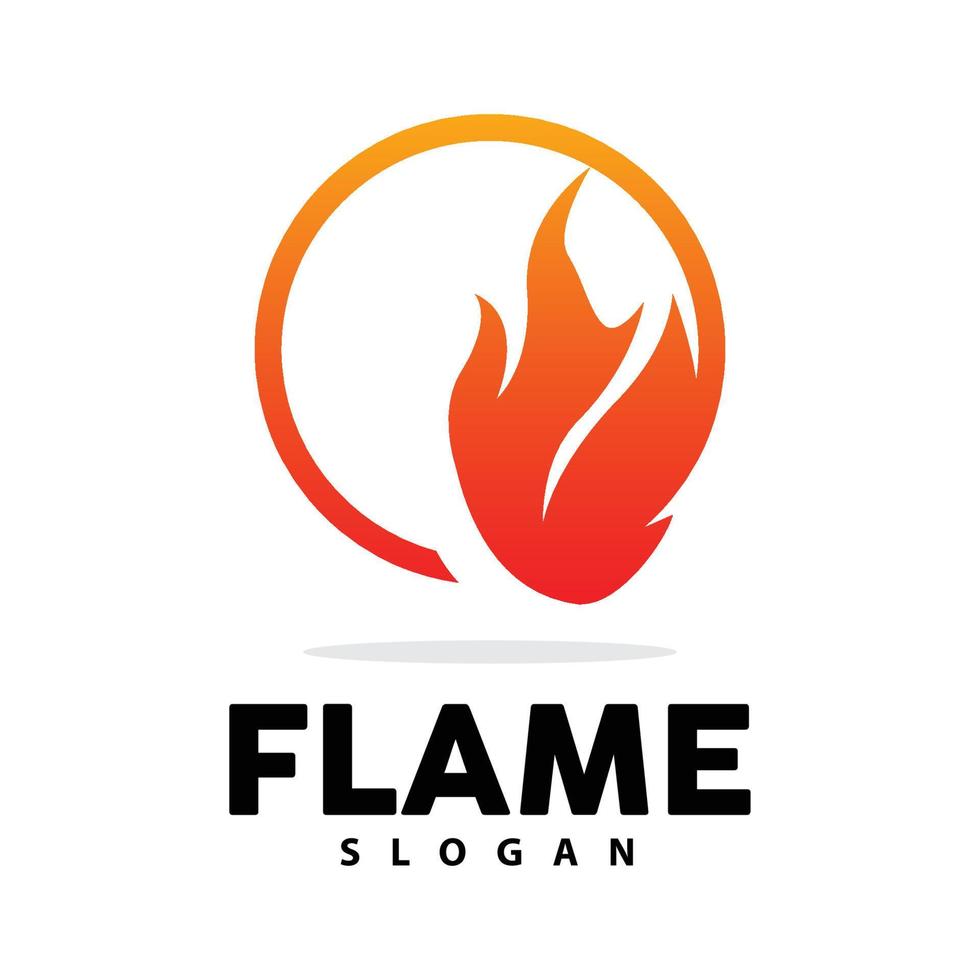 Red Flame Logo, Burning Heat Fire Vector, Fire Logo Template Icon Design vector