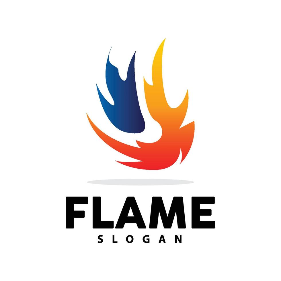 Red Flame Logo, Burning Heat Fire Vector, Fire Logo Template Icon Design vector