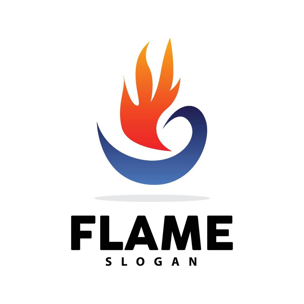Red Flame Logo, Burning Heat Fire Vector, Fire Logo Template Icon Design vector