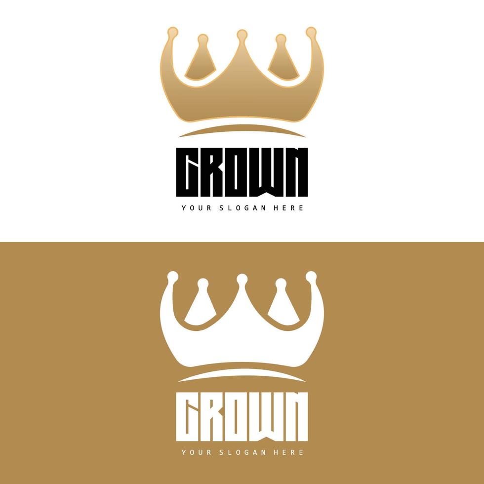 Crown Logo, King And Queen Icon Design, Vector Elegant, Simple, Template Illustration