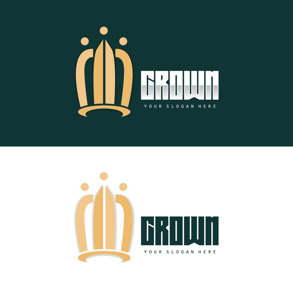 logotipo de la corona, diseño de iconos de rey y reina, vector elegante, simple, ilustración de plantilla