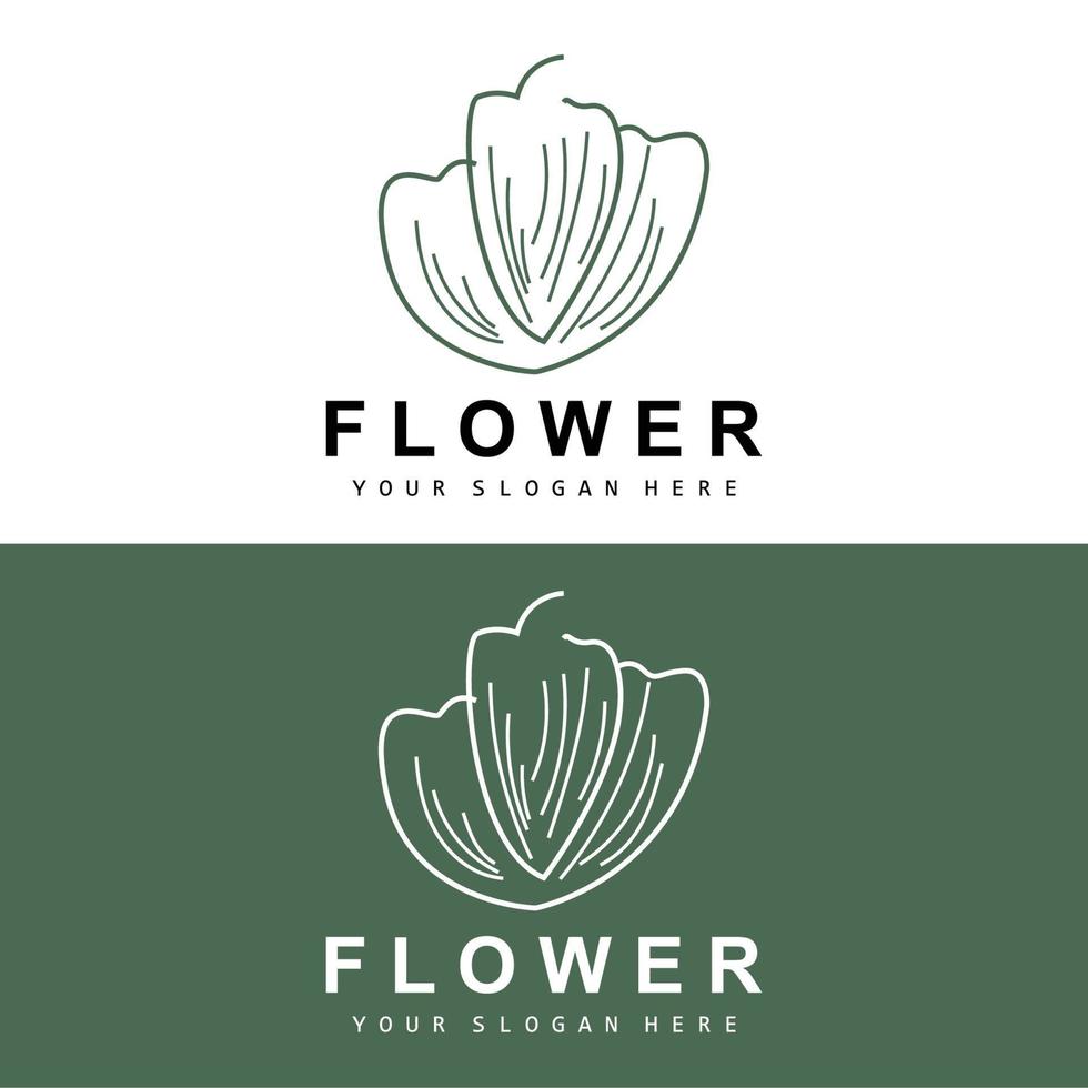 Simple Botanical Leaf and Flower Logo, Vector Natural Line Style, Decoration Design, Banner, Flyer, Wedding Invitation, and Product Branding