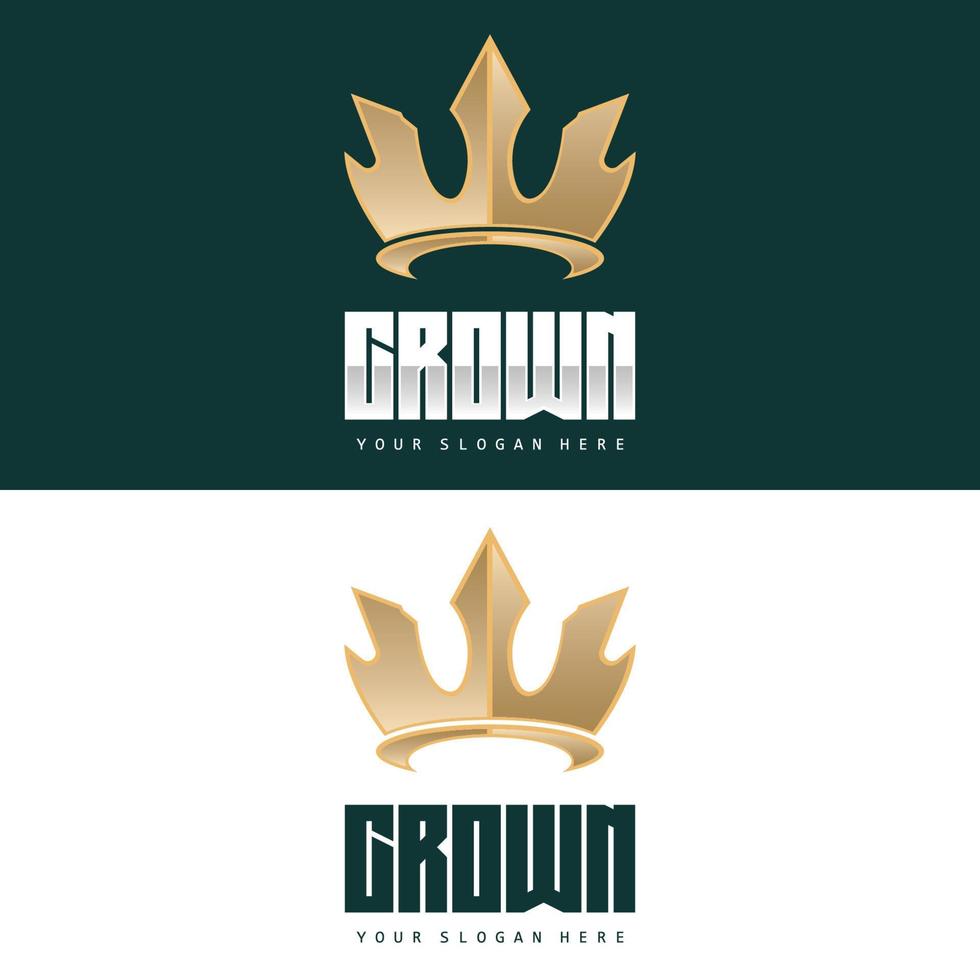 logotipo de la corona, diseño de iconos de rey y reina, vector elegante, simple, ilustración de plantilla