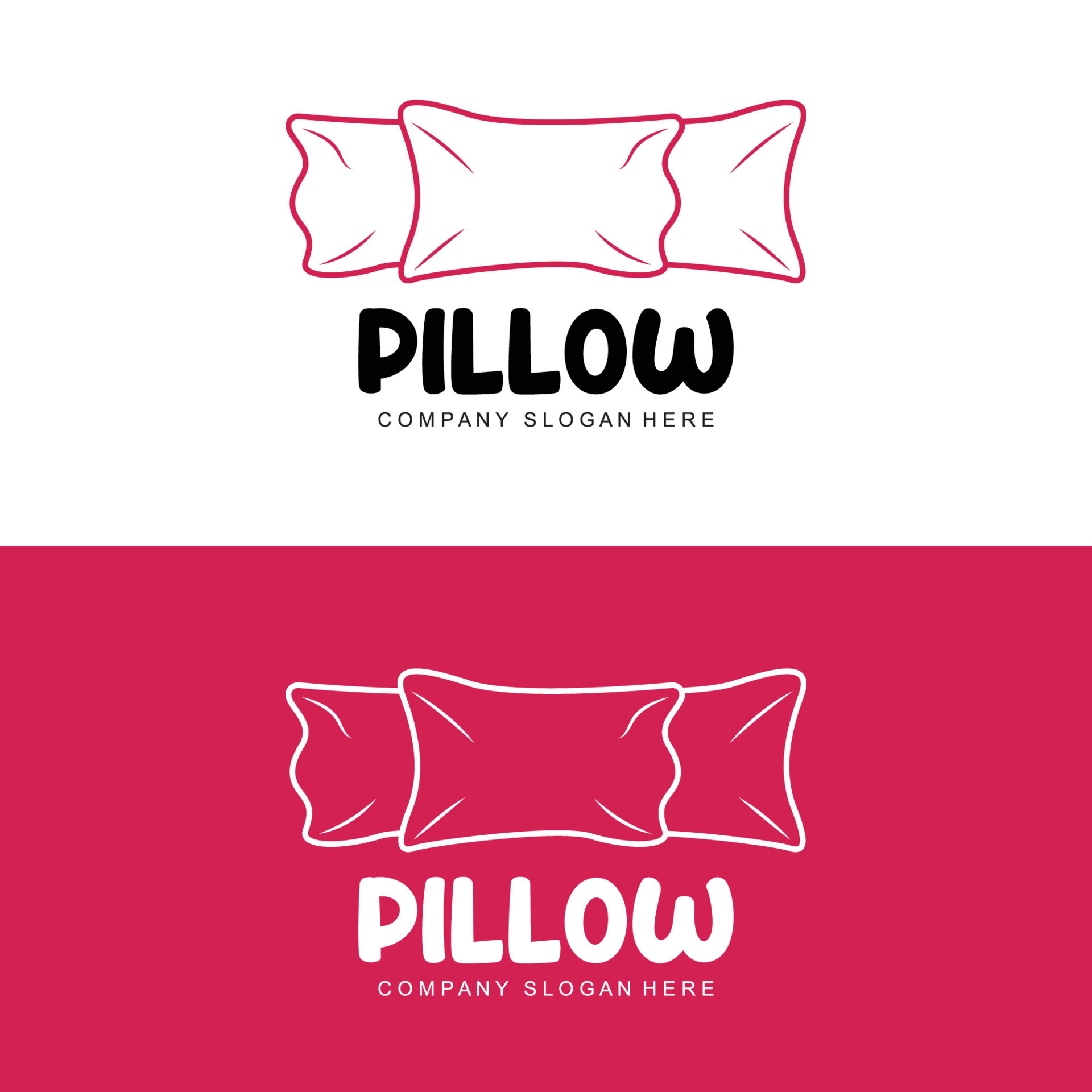 Pillow Logo, Bed Design, Dream And Sleeping Template Icon Vector