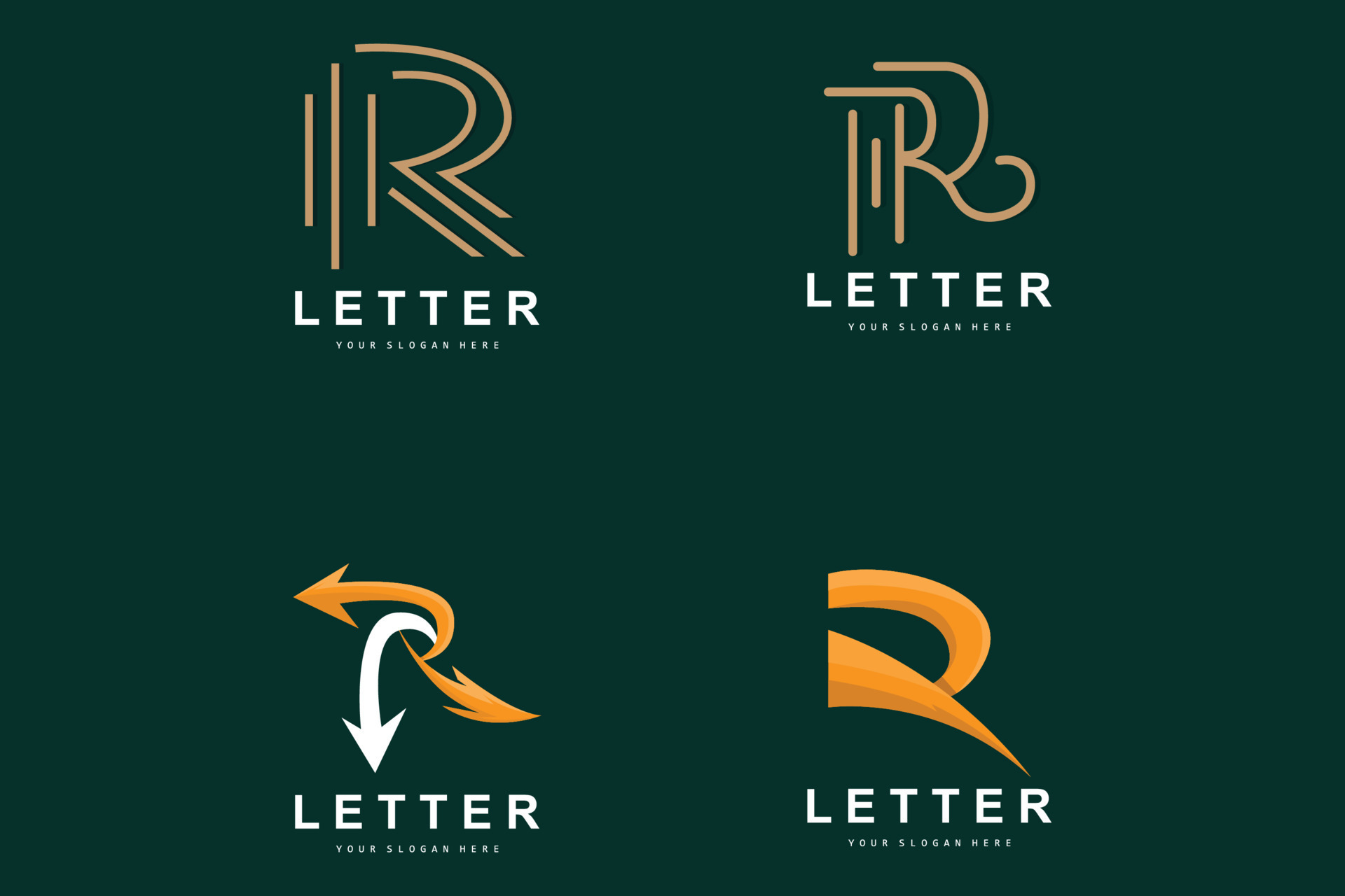 R Letter Logo, Vector Alphabet Symbol, Design For Brand Logos With