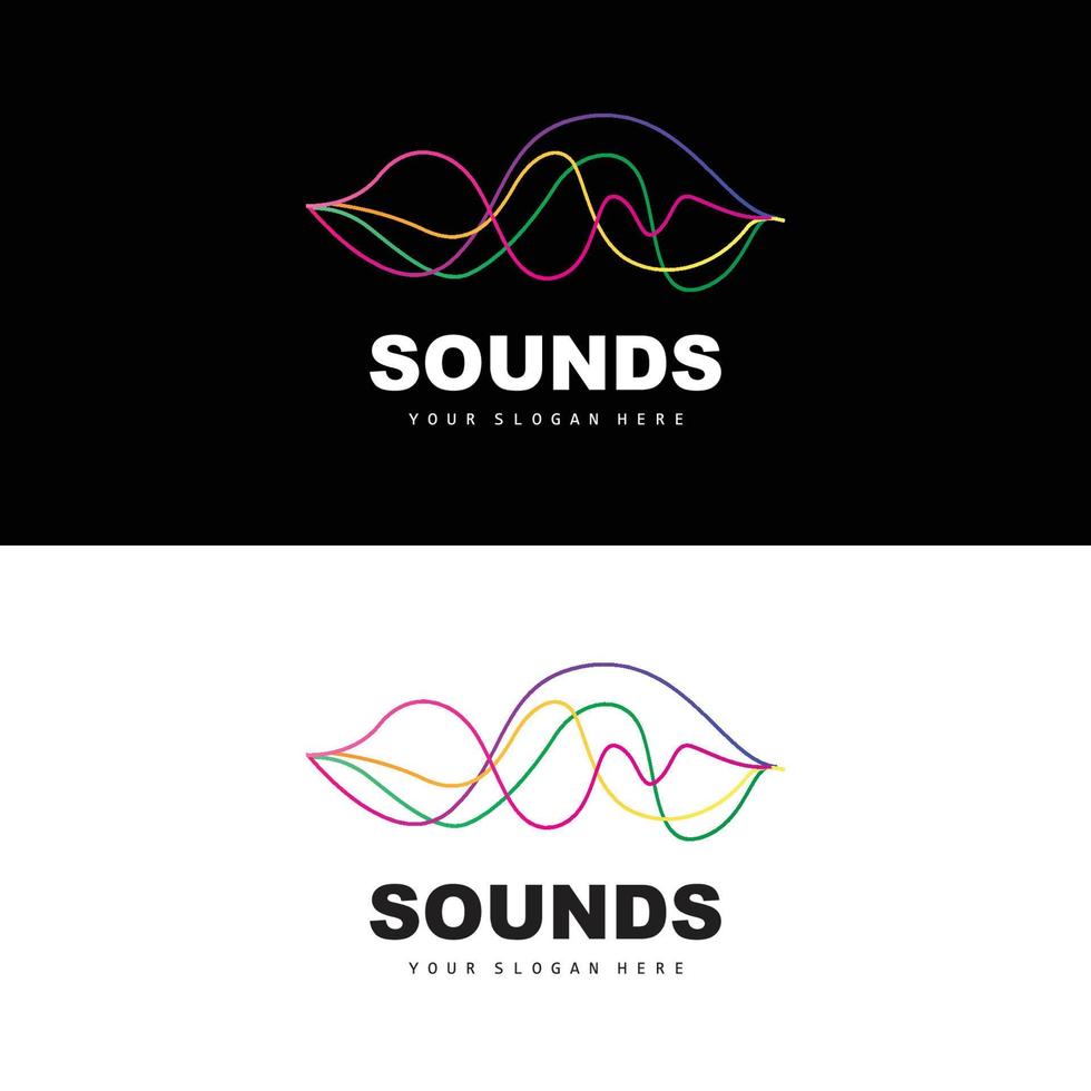 Sound Wave Logo, Equalizer Design, Music Wave Vibration, Simple Vector Icon With Line Style