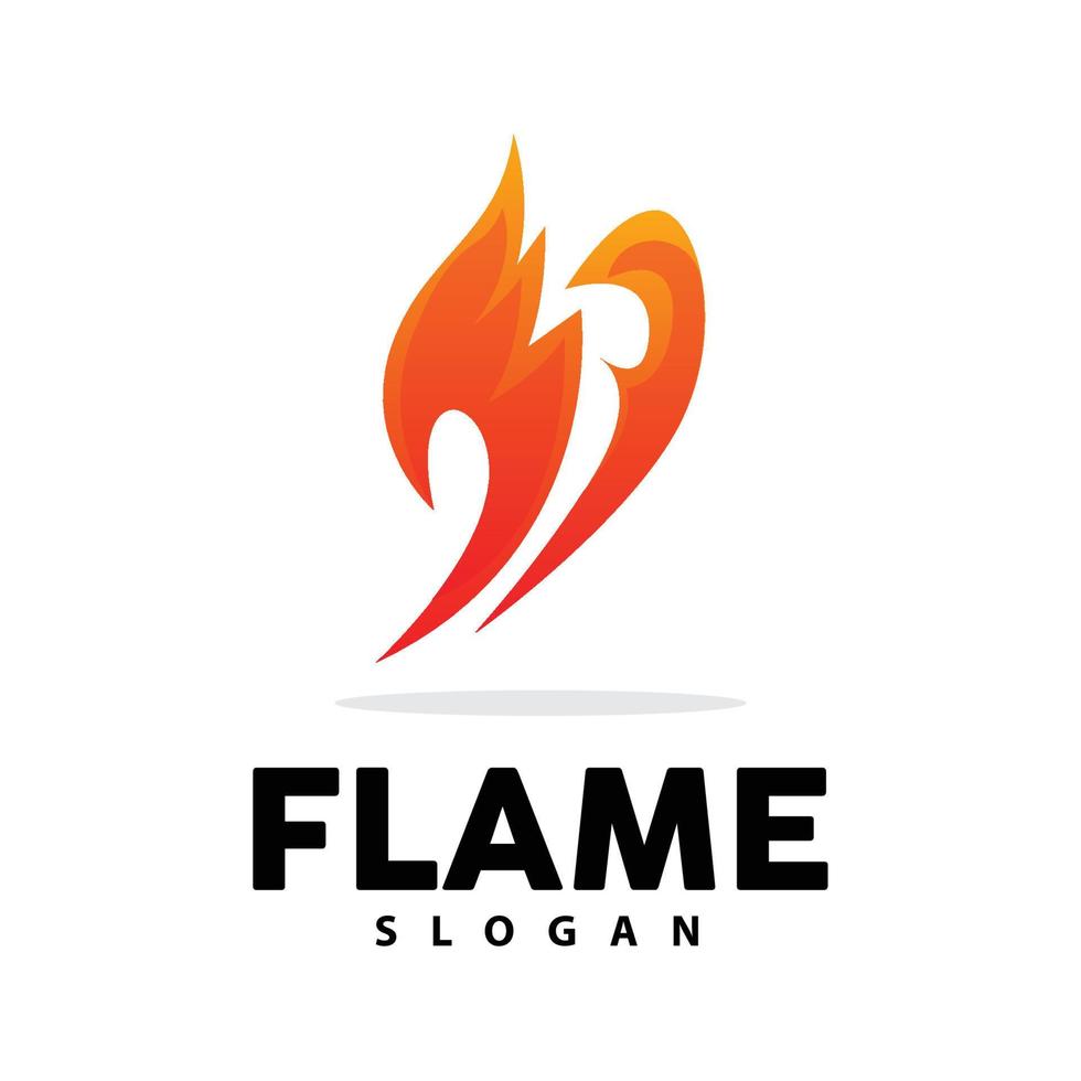 Red Flame Logo, Burning Heat Fire Vector, Fire Logo Template Icon Design vector