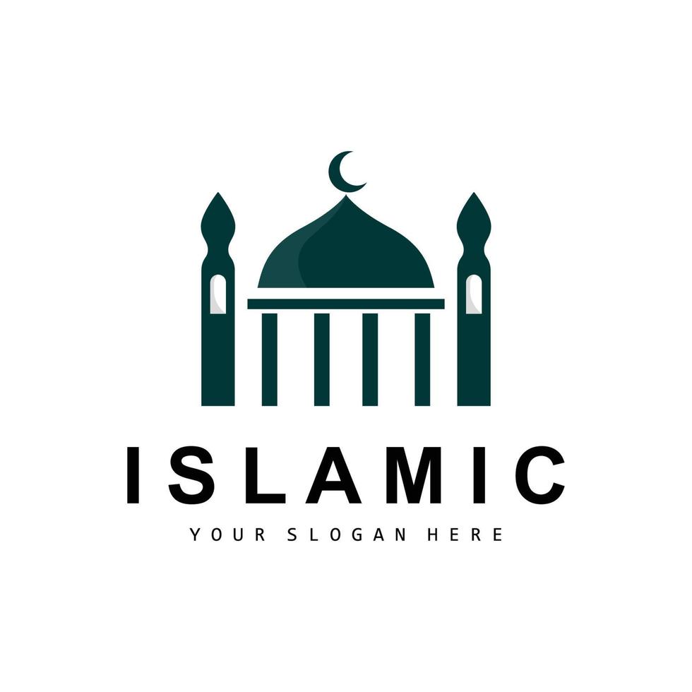 mezquita logo, vector islámico, islámico día Ramadán diseño, eid eid, y eidul adha