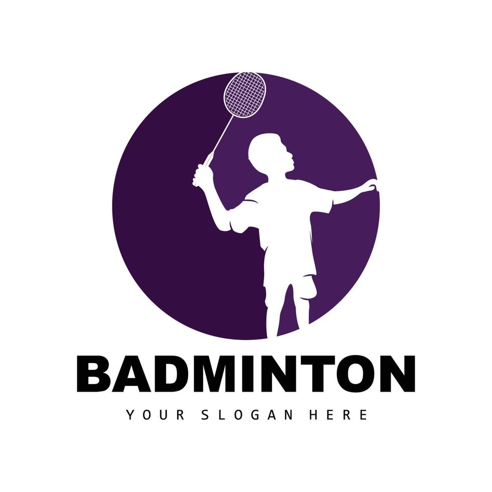 bádminton logo, deporte rama diseño, vector resumen bádminton jugadores silueta colección