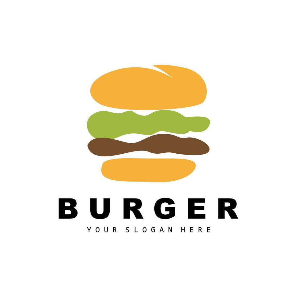 Burger Logo, Fast Food Design, Bread And Vegetables Vector, Fast Food Restaurant Brand Icon Illustration vector