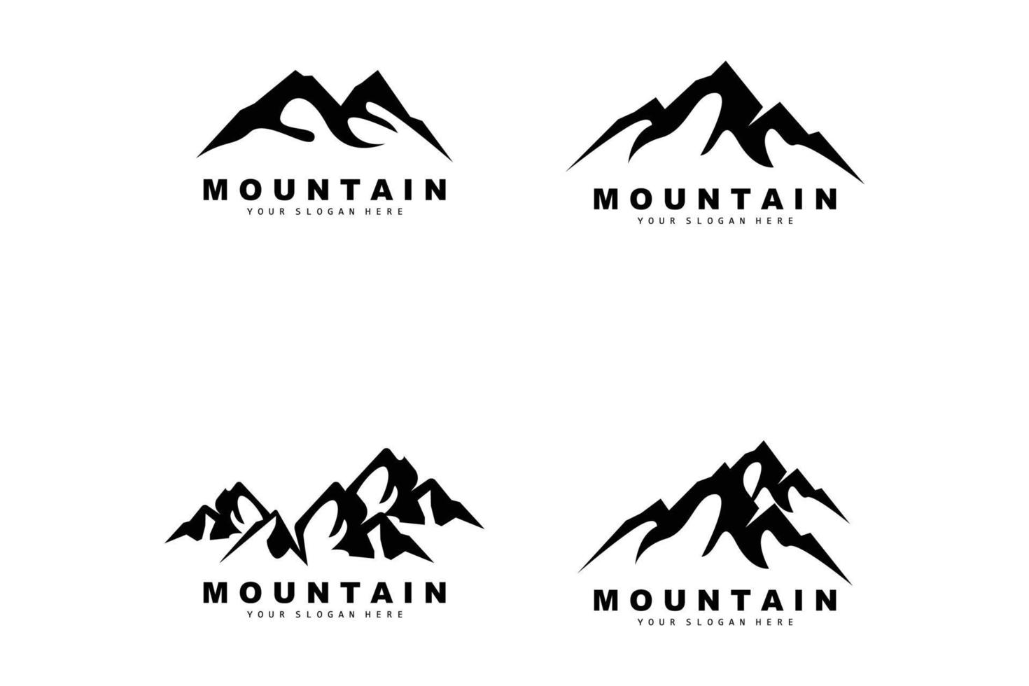 diseño del logotipo de la montaña, lugar vectorial para los amantes de la naturaleza vector