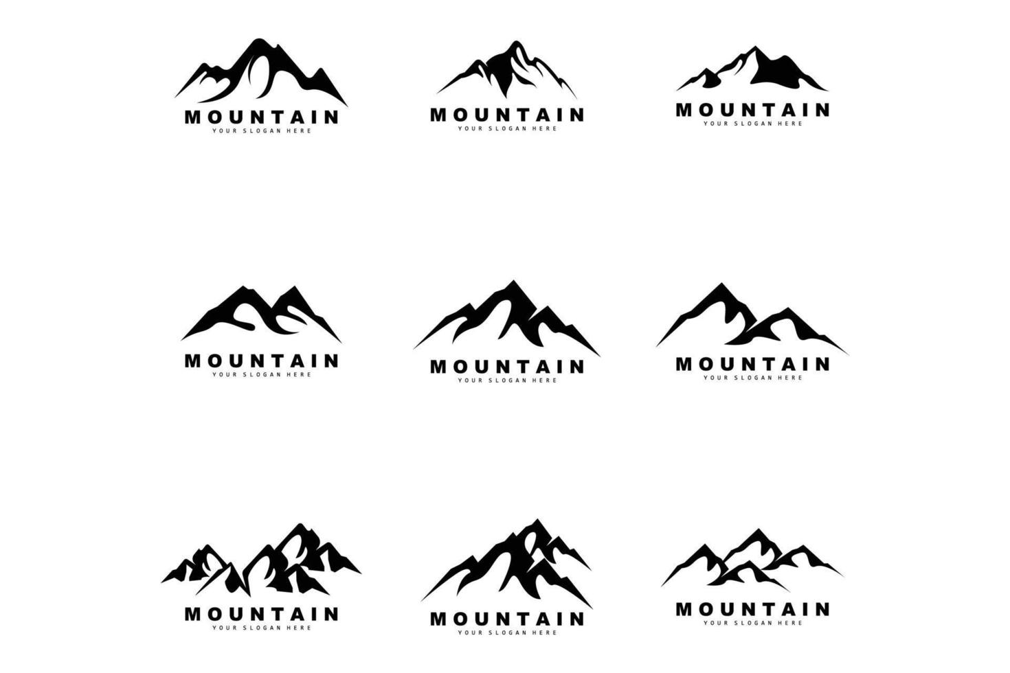 diseño del logotipo de la montaña, lugar vectorial para los amantes de la naturaleza vector